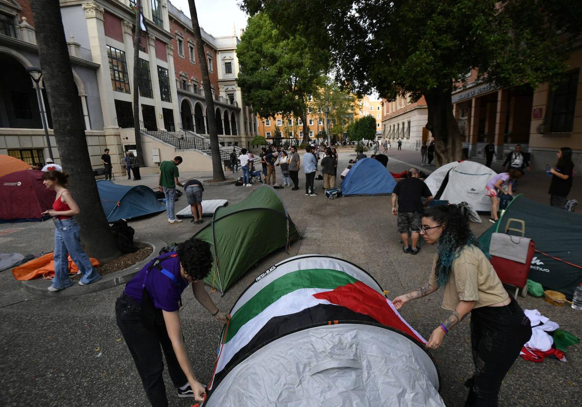 Las imágenes de la acampada de estudiantes de la UMU a favor de Palestina