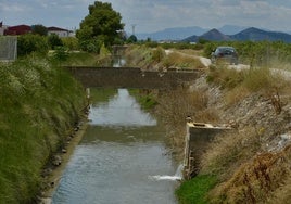 Tramo final del azarbe del Merancho, entre Murcia y Santomera, antes de continuar por Orihuela.