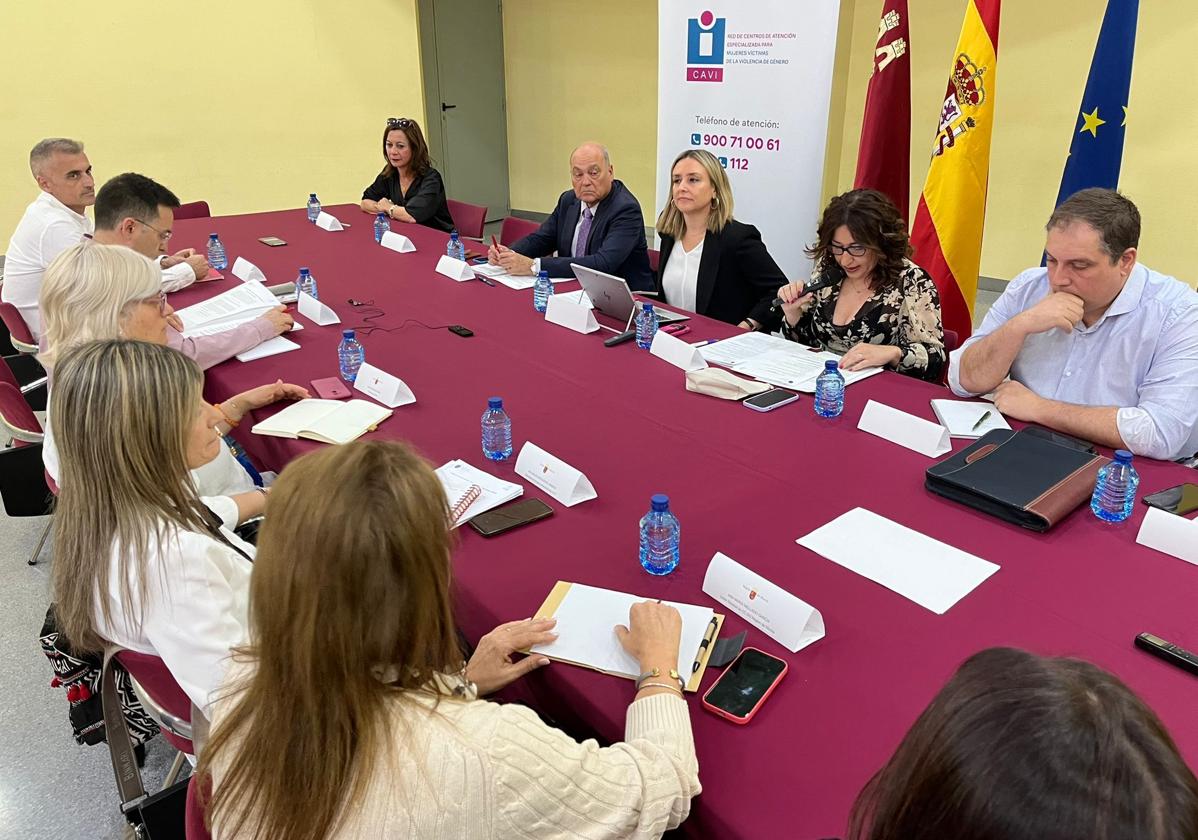 La consejera de Política Social, Familias e Igualdad, Conchita Ruiz, interviene durante el Consejo asesor regional contra la Violencia hacia la Mujer.