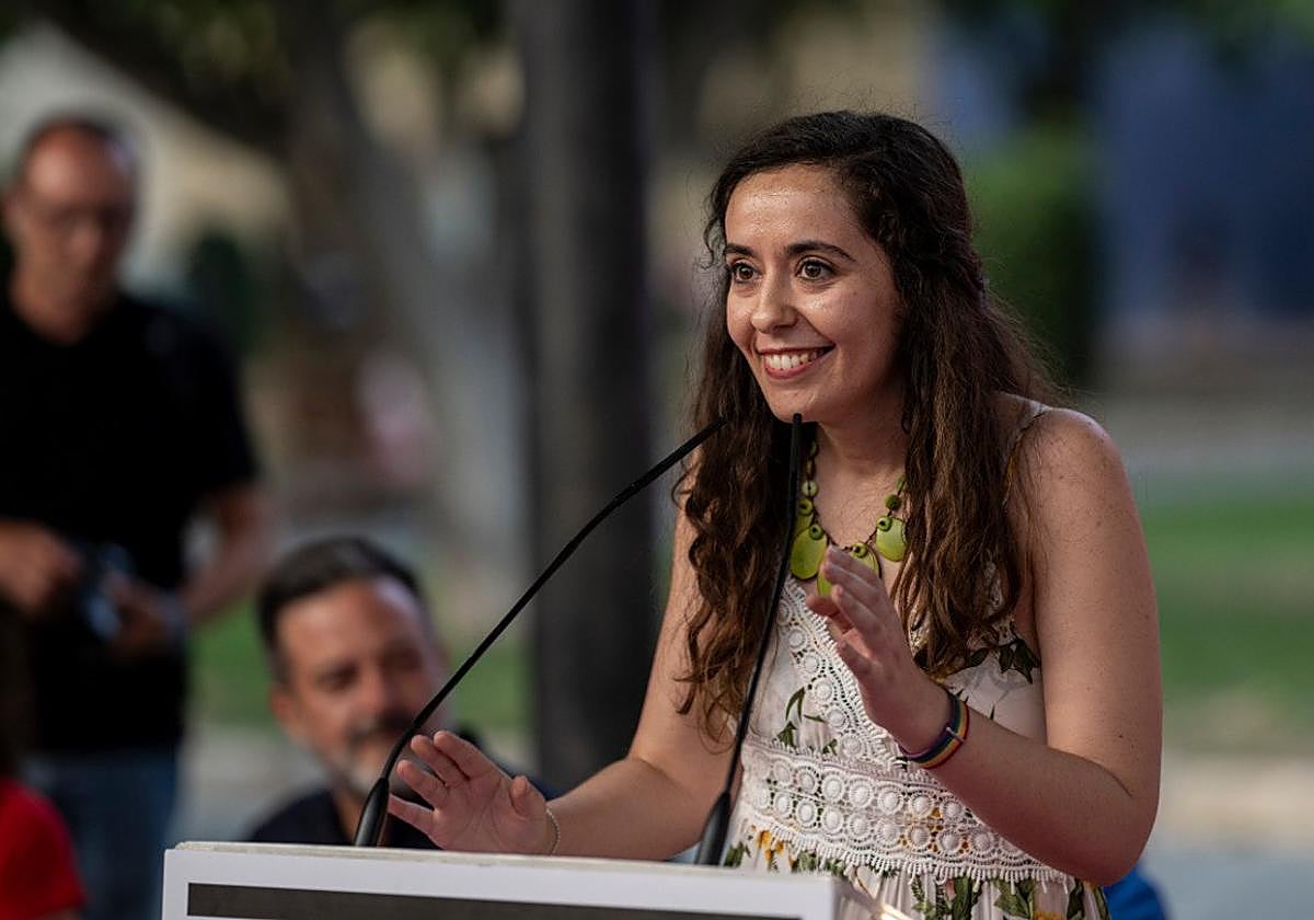 La candidata Helena Vidal, en un acto electoral de la campaña.