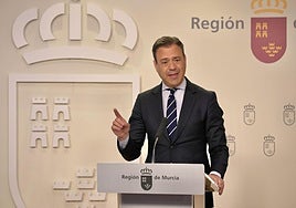 El portavoz del Ejecutivo regional, Marcos Ortuño, este jueves.