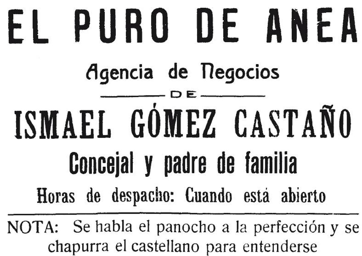 Imagen secundaria 1 - 1. Se habla panocho. El semanario satírico 'Don Crispín' bromeaba con este anuncio en una de sus ediciones. 2. Panochista. El popular Emilio, 'El de los muebles'.
