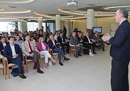 Tomás Gómez-Acebo, durante su ponencia en el III Encuentro de Hidrógeno y Gases Renovables, ayer.