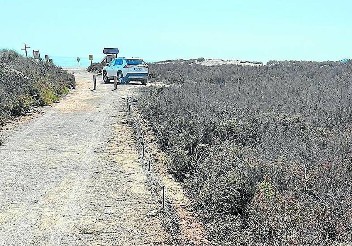 Malla instalada junto al camino para evitar atropellos.