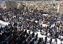 Una de las homilías celebradas en la explanada de la basílica en el mes de marzo.