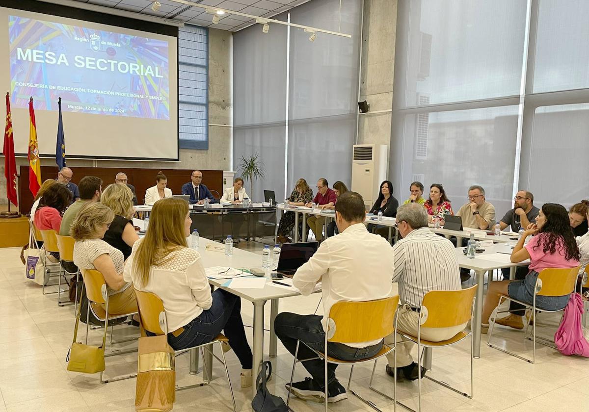 Un momento de la reunión de la Mesa Sectorial celebrada este miércoles.