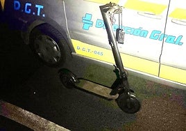 El patinete que conducía ebrio un hombre en La Unión.