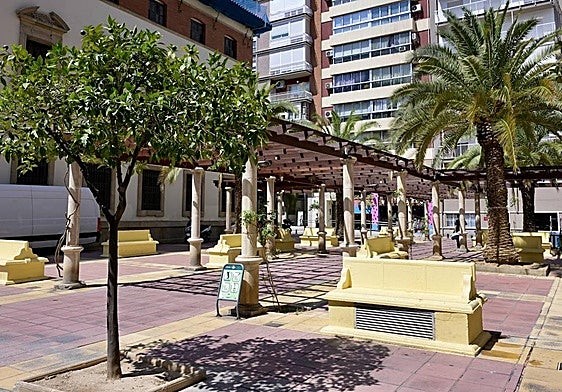 La plaza Preciosa de Murcia, este lunes.