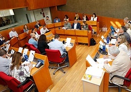 Los concejales durante la celebración del Pleno, en una imagen de archivo.