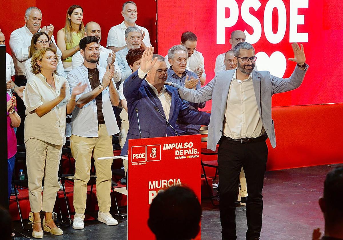 Santos Cerdán y Fracisco Lucas, este sábado.