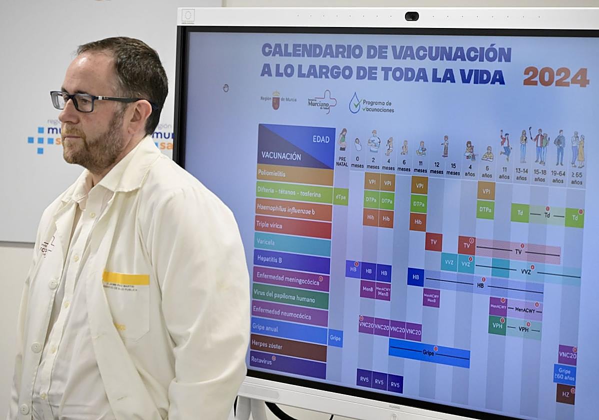 La presentación, este lunes, del calendario regional de vacunas.