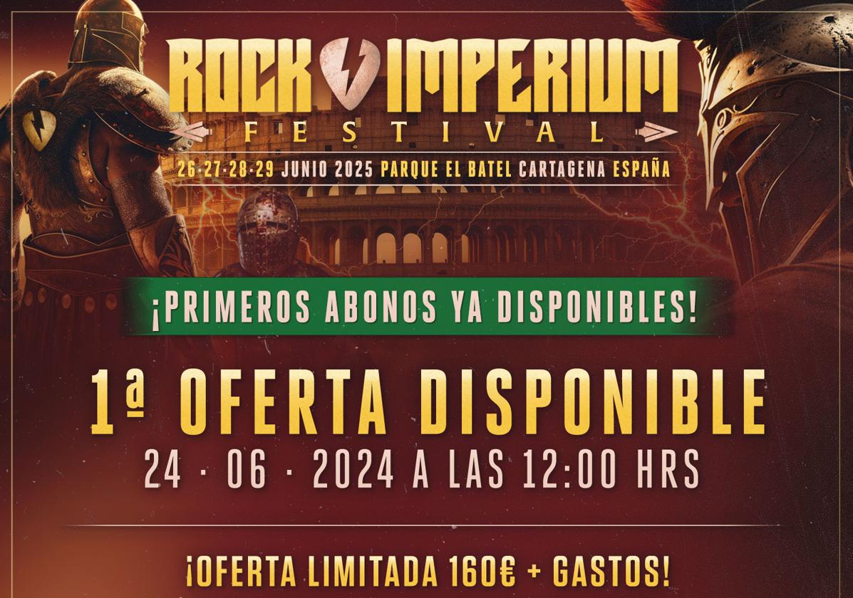 Imagen promocional de la primera campaña de abonos del Rock Imperium.