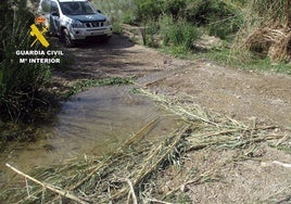 Modificación del cauce del río y la jaula para capturar a las aves.