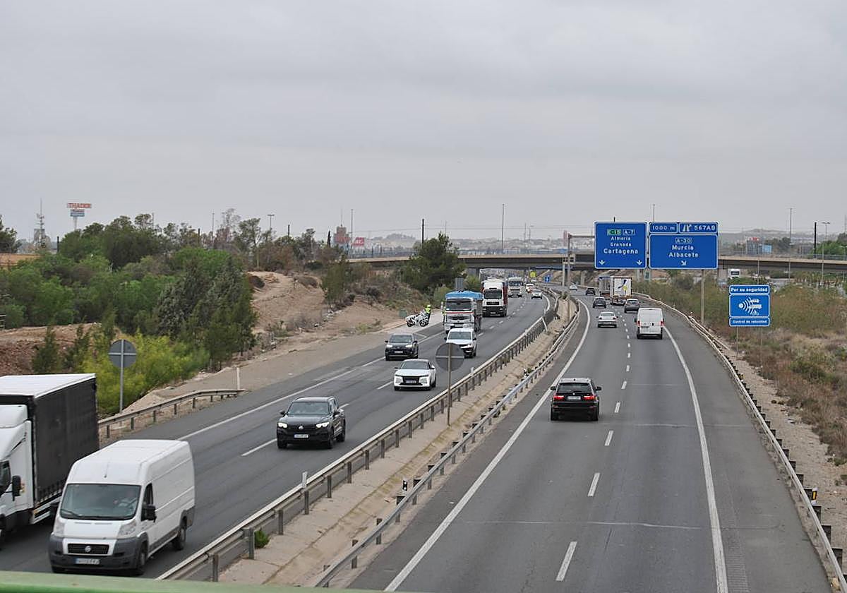 Imagen de la A-7 a su paso por Murcia.