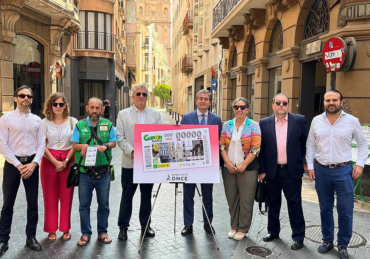 Presentación del cupón dedicado a la calle Frenería de Murcia.