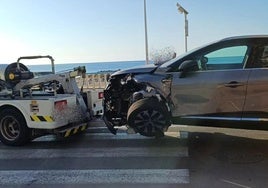 Estado en el que quedó uno de los coches tras el impacto.