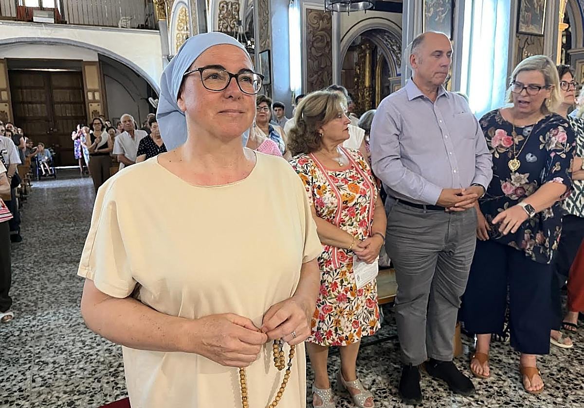 Charo, que como ermitaña se llamará Paula, el domingo durante su ceremonia de consagración en Abarán.