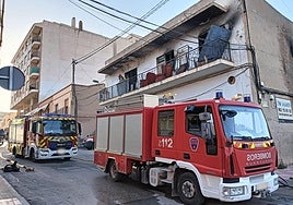 Estado de la vivienda tras el incendio.