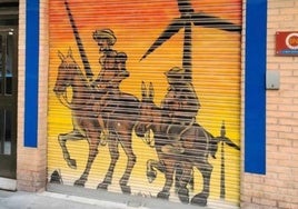 La persiana como homenaje al Quijote, en Murcia.