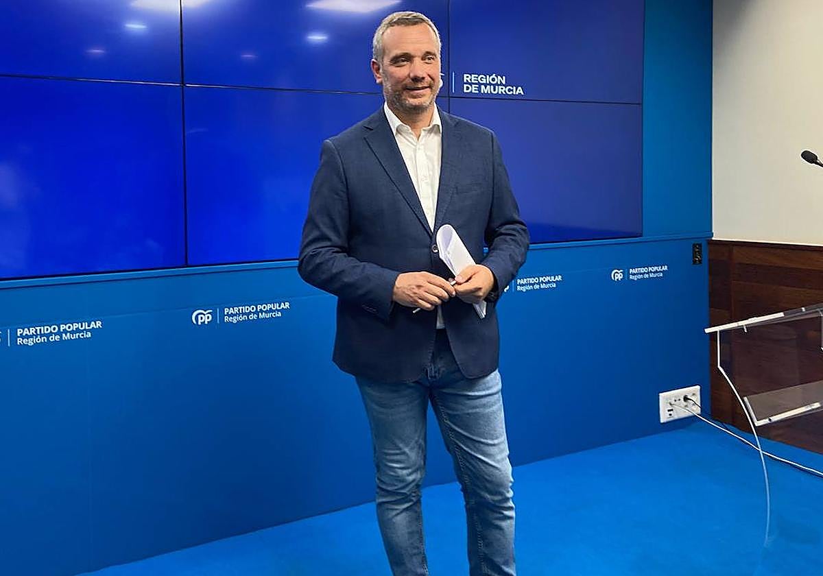El portavoz del PP en la Asamblea Regional, Joaquín Segado, este viernes.