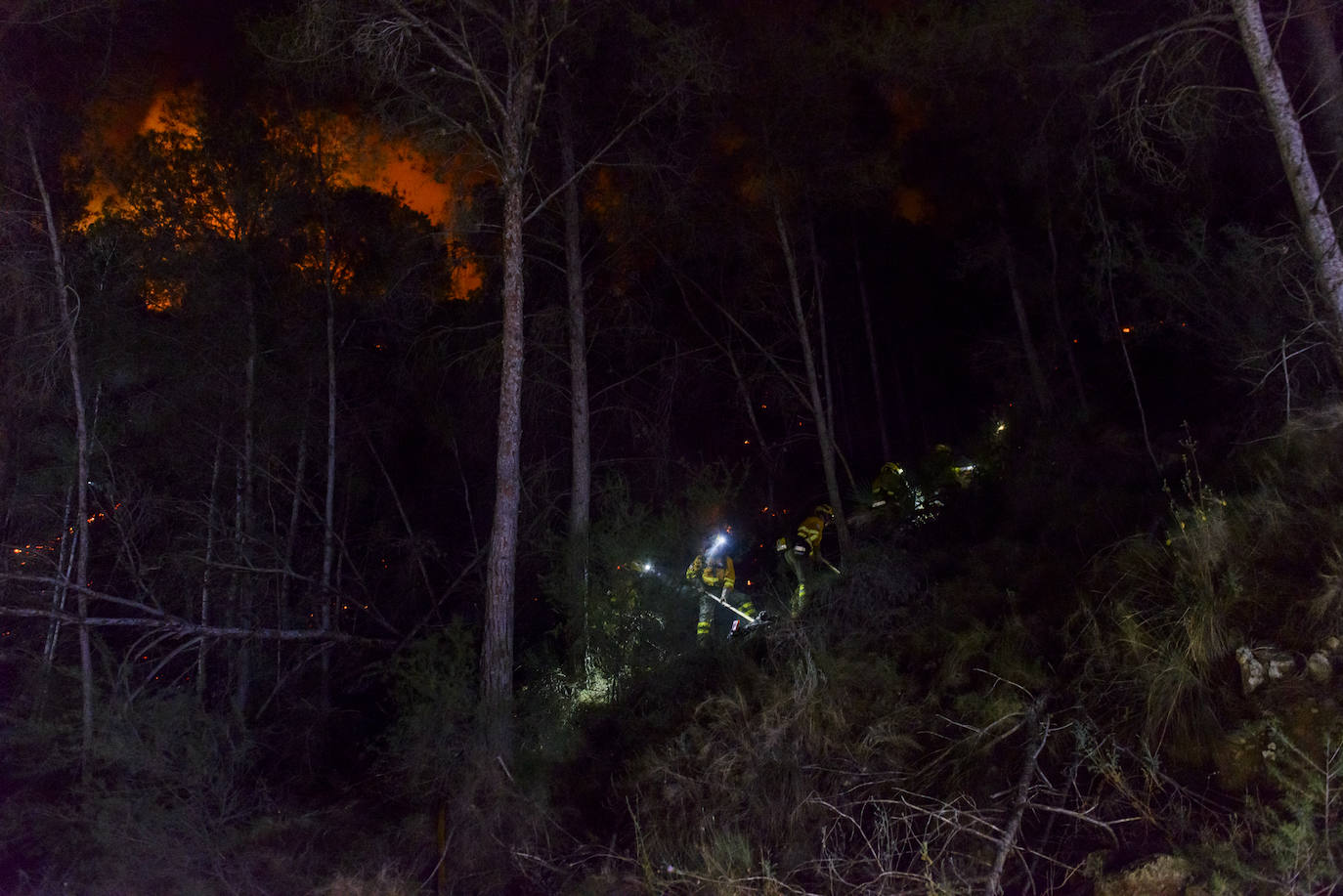 Un incendio en la sierra de Altaona alarma a los vecinos de Murcia