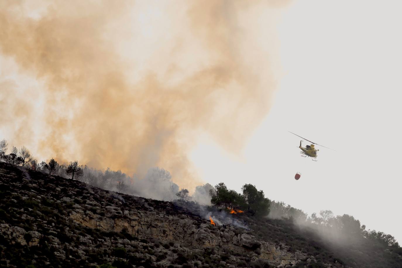 Un incendio en la sierra de Altaona alarma a los vecinos de Murcia
