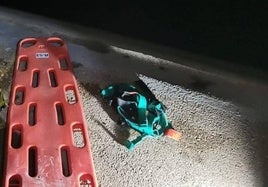 Herramientas de rescate del hombre y la mujer de una balsa en Torreagüera.