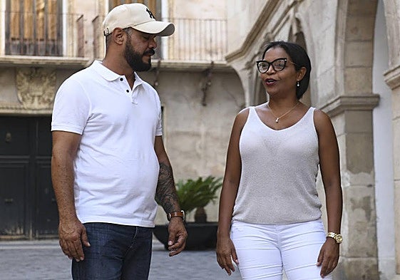 Yermi Ruiz y Yusi Sánchez, el pasado miércoles, en la Catedral de Murcia.