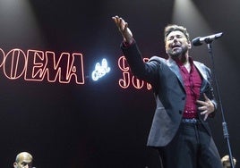 Miguel Poveda, este viernes por la noche, en el Festival del Cante de las Minas.