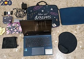 Los objetos recuperados por la Policía