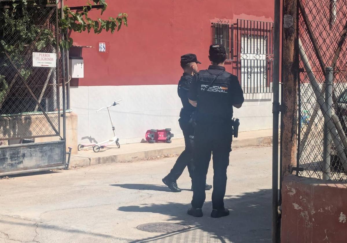 Agentes de la Policía Nacional, en la vivienda donde ocurrieron los hechos.