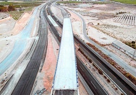 Entronque del Arco Noroeste con la autovía A-30 Cartagena-Madrid, cerca del empalme de Archena.