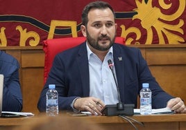 El alcalde de Callosa de Segura, Manuel Martínez Sirvent, en el Salón de Plenos del Ayuntamiento de Callosa de Segura.