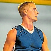 El base sueco del UCAM CB Ludde Hakanson, este martes.