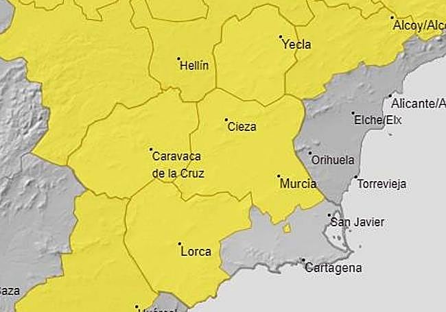 Aviso amarillo de la Aemet.