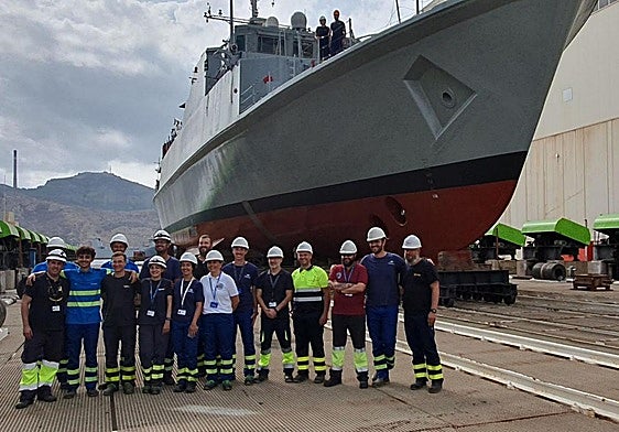 El cazaminas 'Turia', tras los trabajos de reparación.