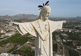 Imagen aérea del Cristo de Monteagudo.
