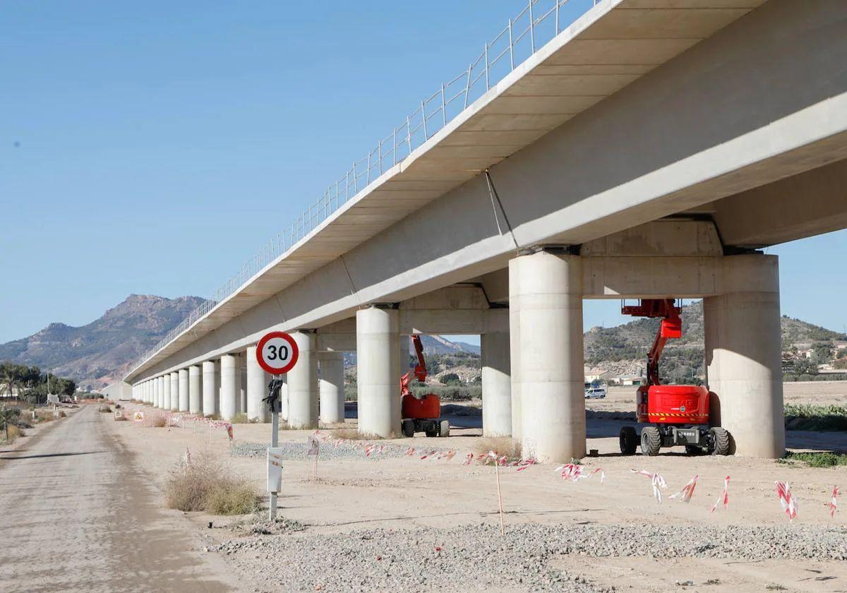 Obras de la línea de AVE entre Lorca y Almería, en una imagen de archivo.