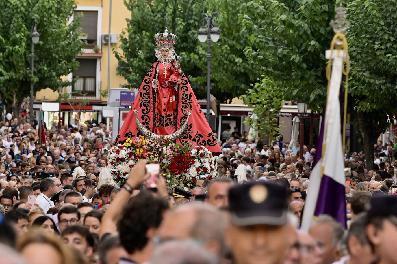 La bajada de la Virgen de la Fuensanta a la Catedral de Murcia, en imágenes
