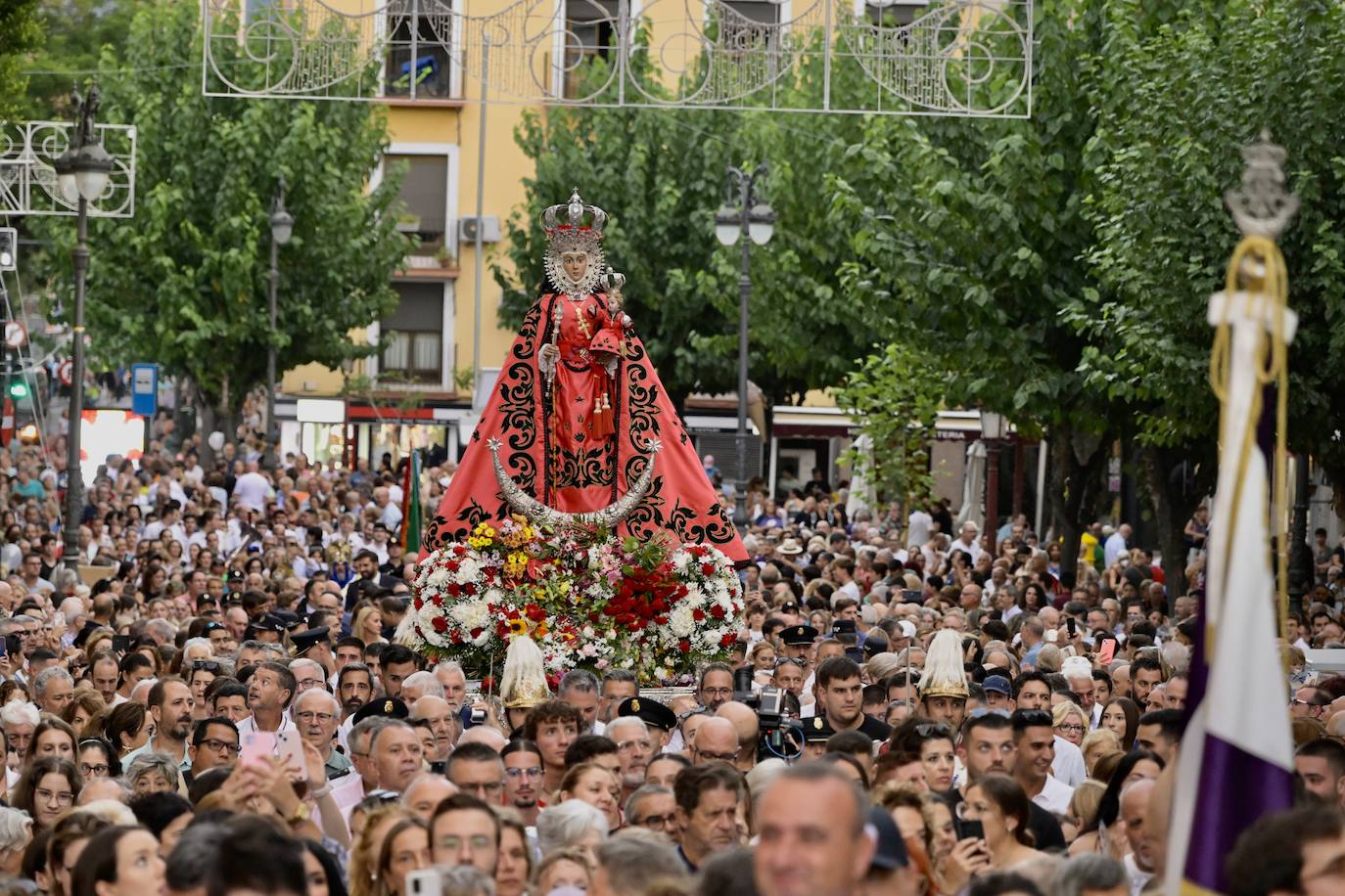 La bajada de la Virgen de la Fuensanta a la Catedral de Murcia, en imágenes