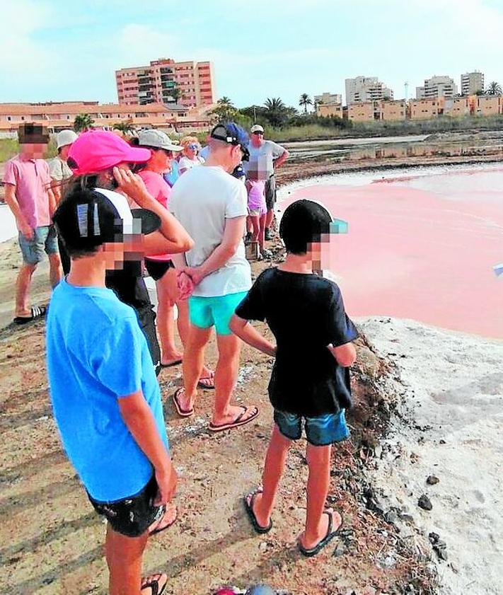 Imagen secundaria 2 - Participantes en la cosecha, en el Parque Regional de Calblanque | Un grupo de niños, en una visita a las salinas de Marchamalo.