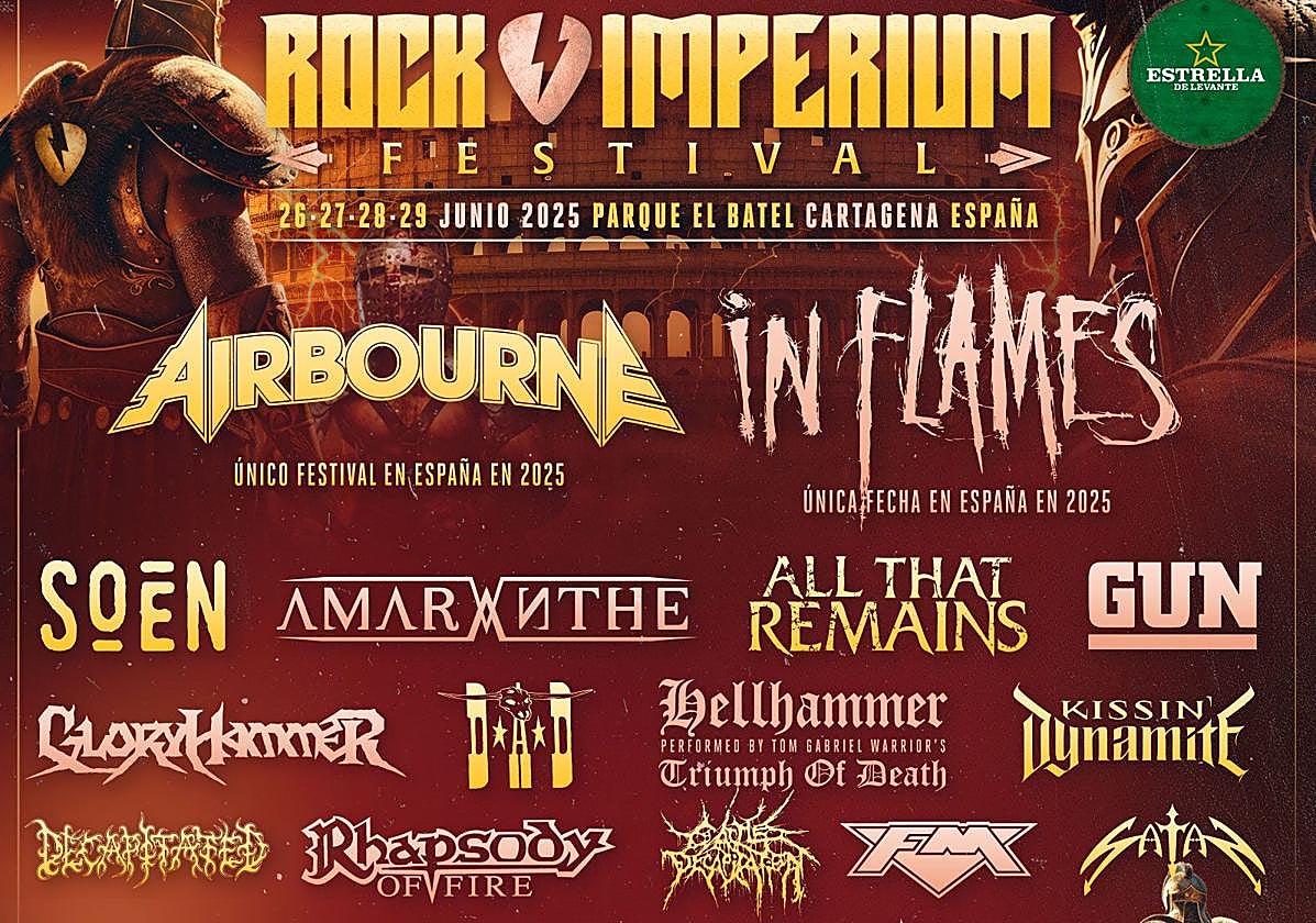 Los australianos Airbourne encabezan las nuevas confirmaciones del Rock Imperium de Cartagena