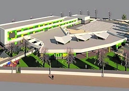 Modelo en 3D del futuro colegio de La Aljorra.