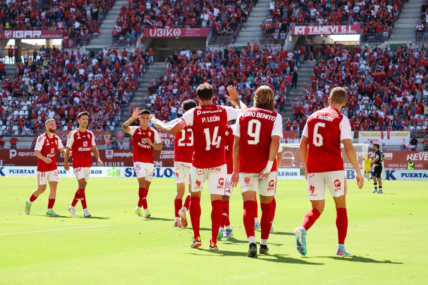 La victoria del Real Murcia contra el Mérida, en imágenes