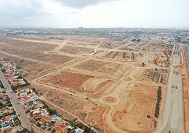 Obras de urbanización del sector de La Hoya, en una foto de archivo.