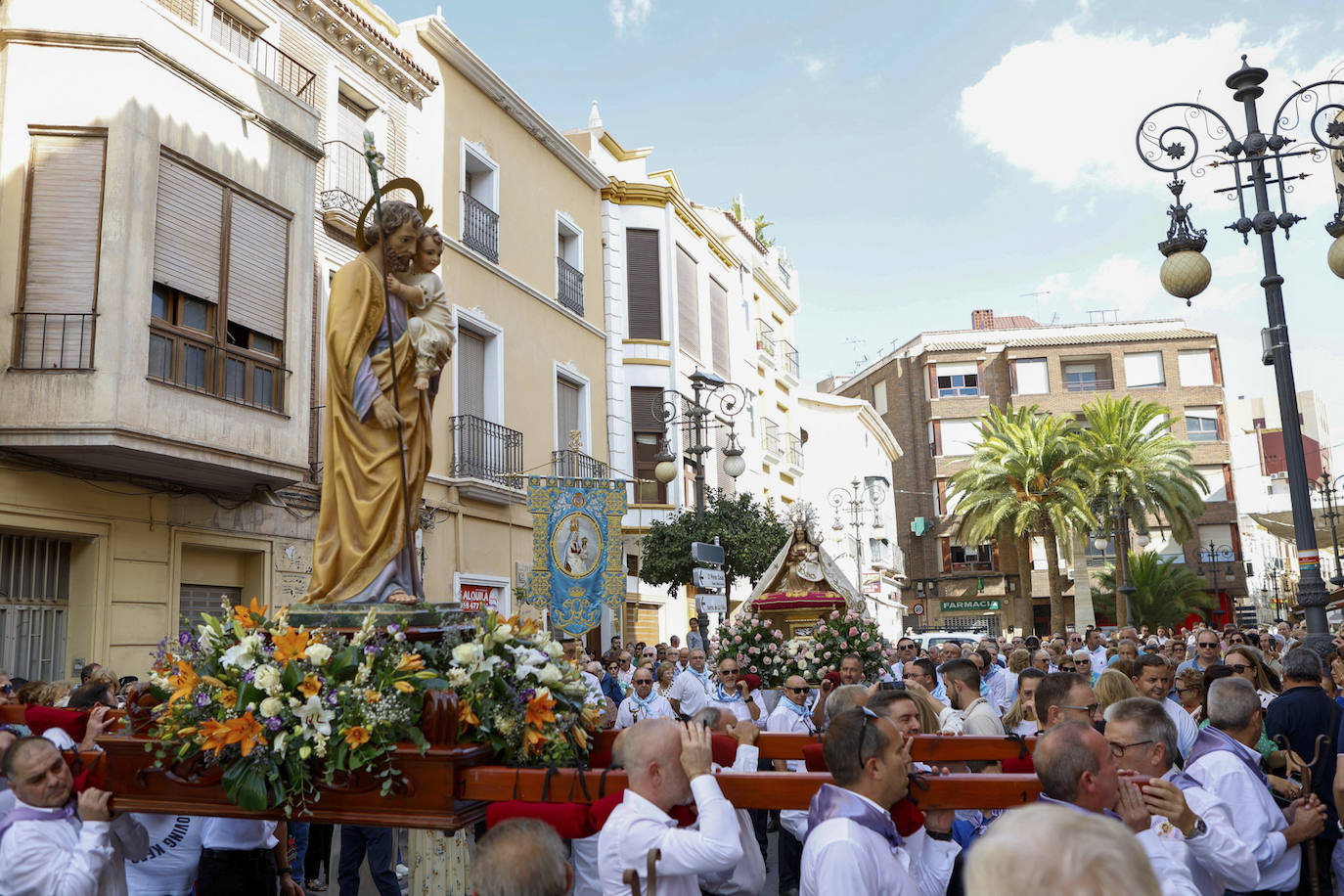 Las imágenes del traslado de la Virgen de las Huertas a San José