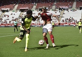 Alcaina en el partido frente al Betis Deportivo.