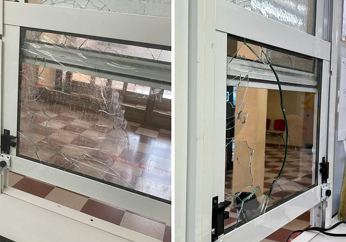 Cristalera rota en el centro de salud oeste, donde este mismo individuo protagonizó un altercado la semana pasada.