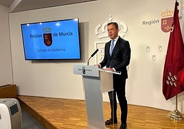 Marcos Ortuño, este jueves, en la rueda de prensa posterior al Consejo de Gobierno.