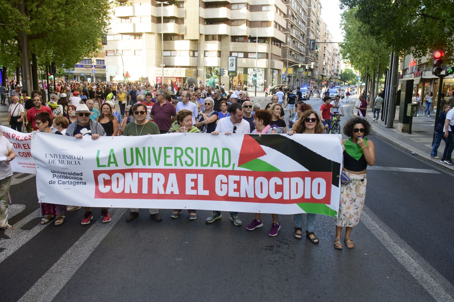 La marcha de apoyo al pueblo palestino en Murcia, en imágenes